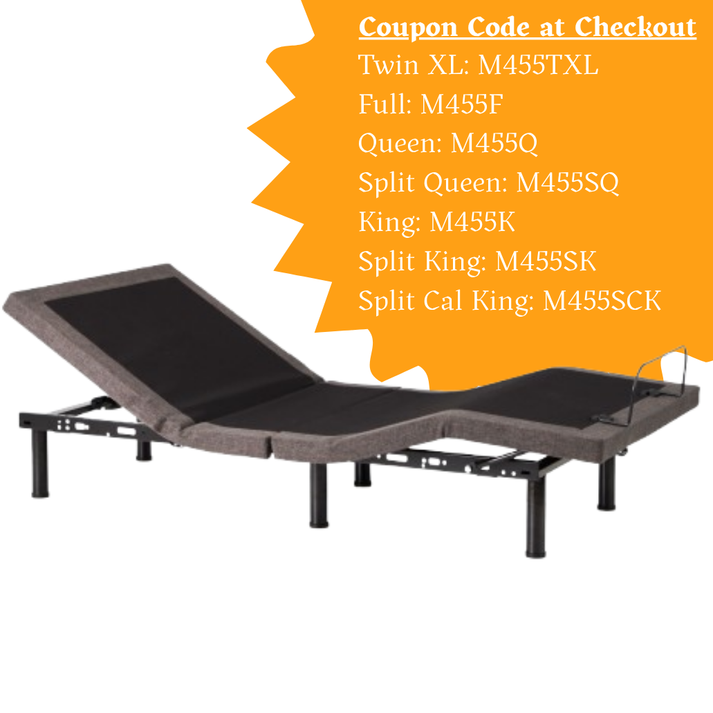 Malouf M455 Smart Adjustable Bed Base - App-Controlled with Massage