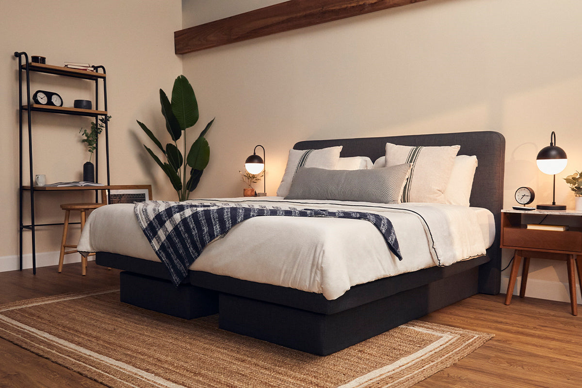 The Dawn House Bed - Adjustable Base Split King Ivory - Floor Model