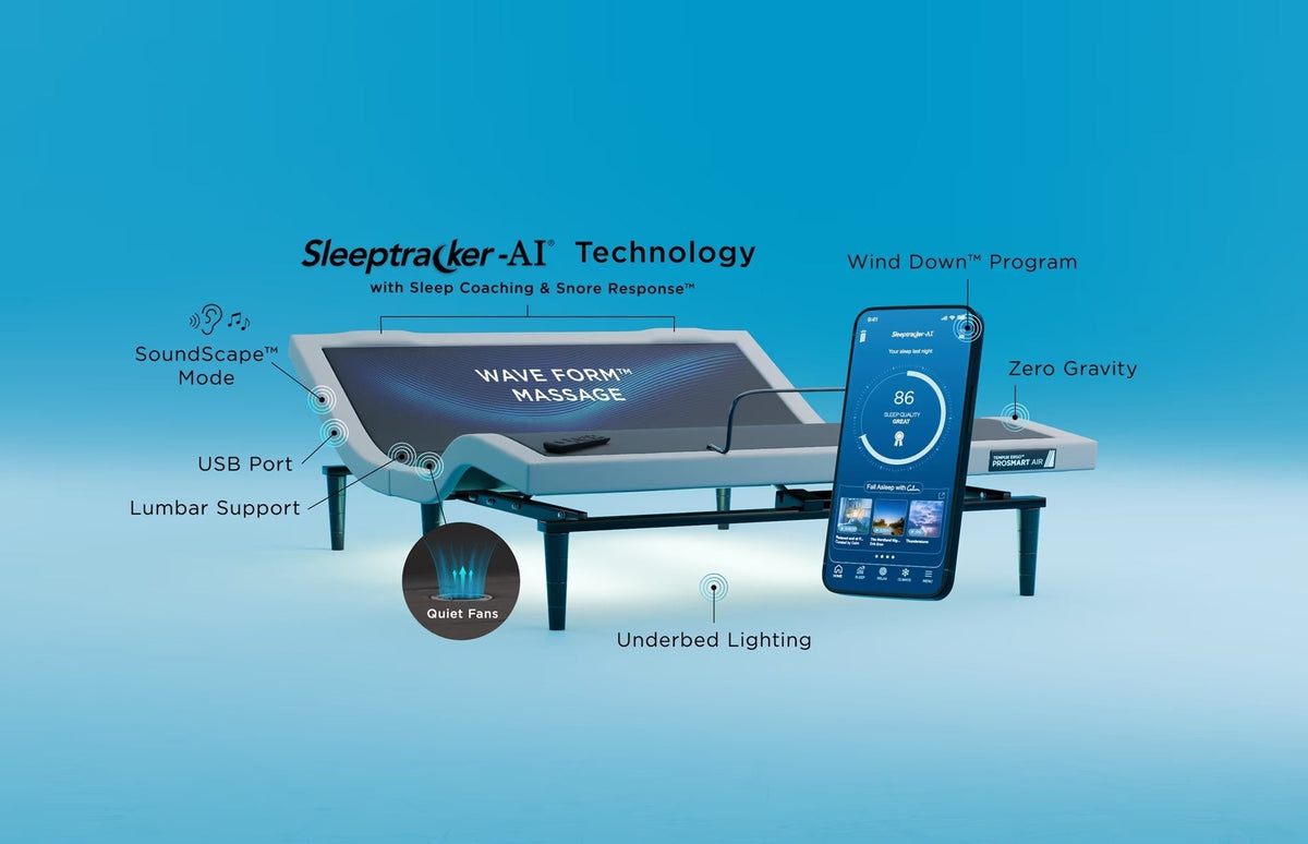 TEMPUR-ActiveBreeze® Smart Bed - Dual-Zone Climate Control Sleep System