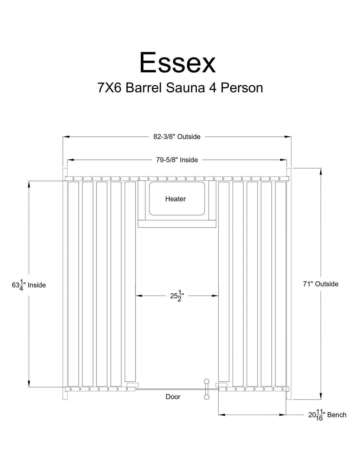 Essex 4 Person Barrel Sauna