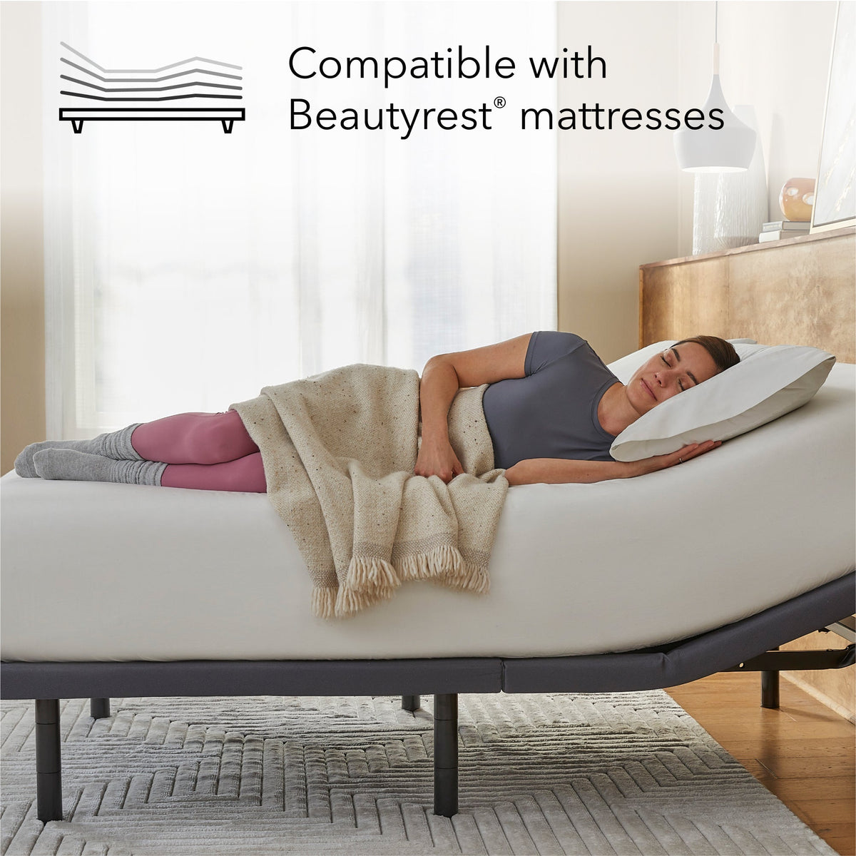 Beautyrest baselogic™ Gold Head and Foot Adjustable Base with Massage