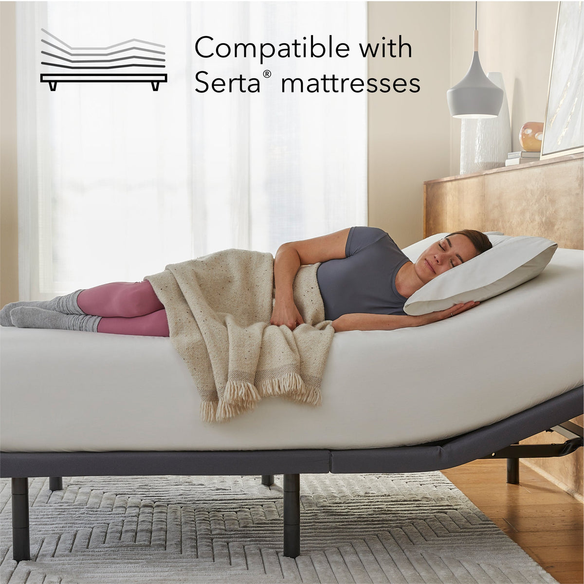 Serta baselogic™ Gold Head and Foot Adjustable Base with Massage & USB