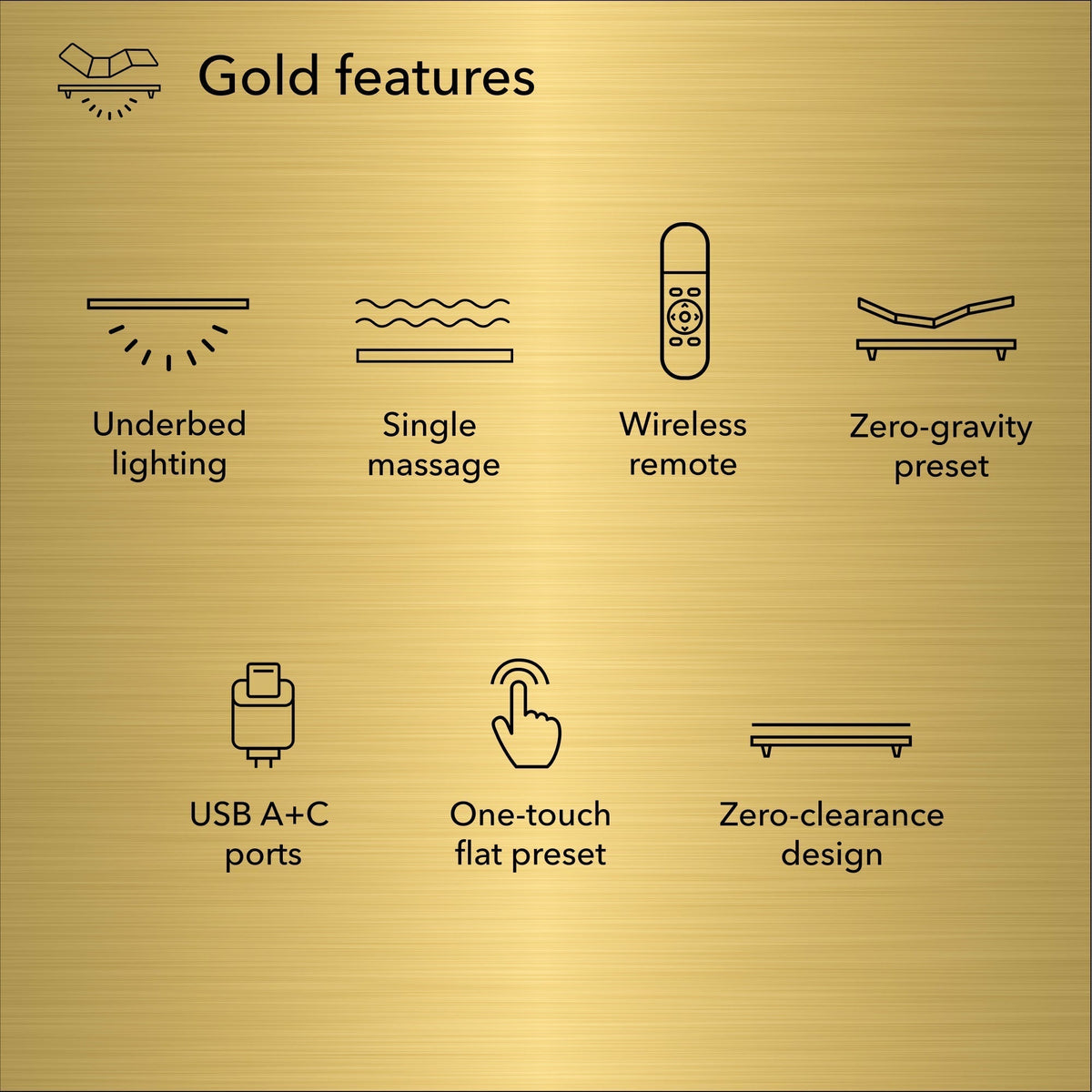 Serta baselogic™ Gold Head and Foot Adjustable Base with Massage & USB