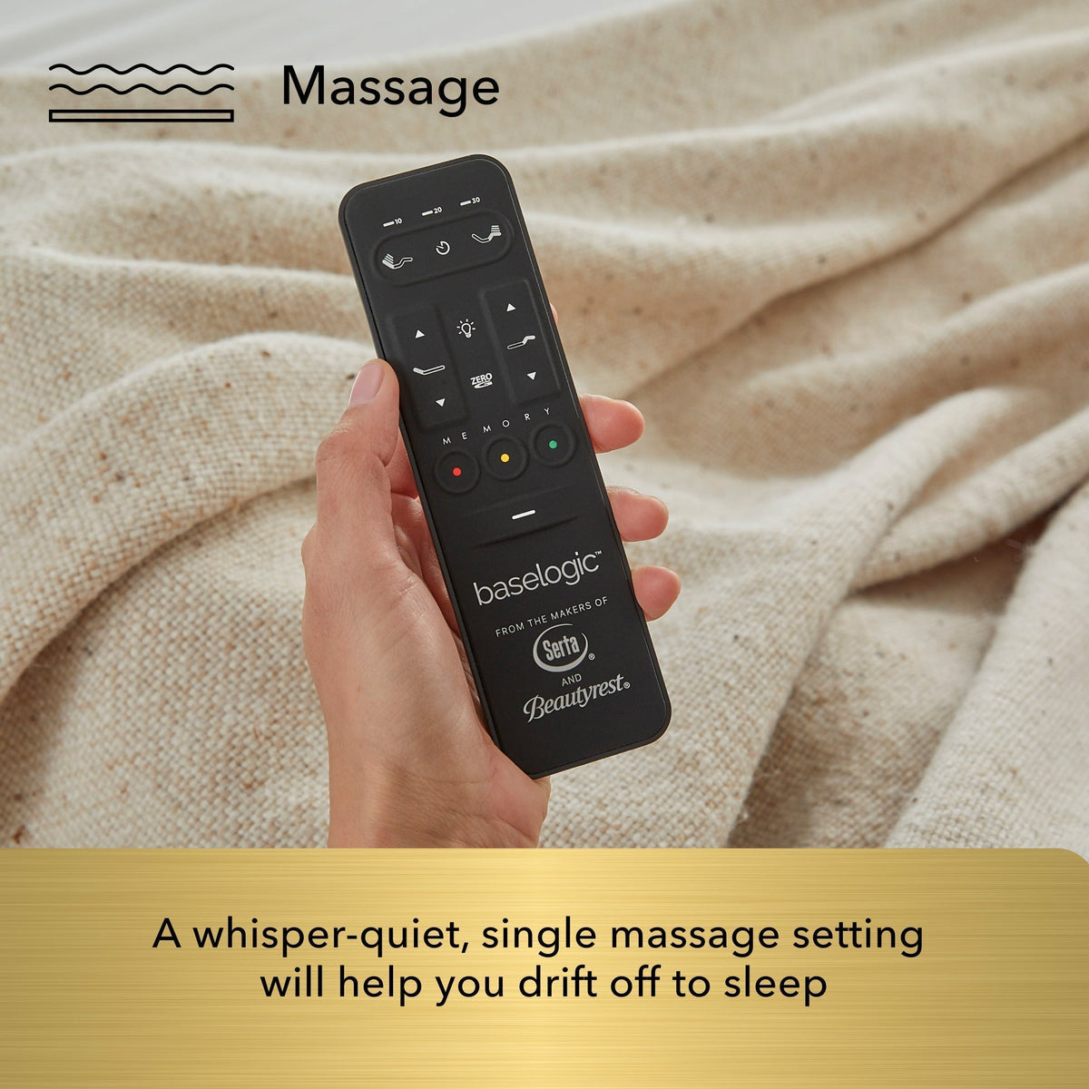 Beautyrest baselogic™ Gold Head and Foot Adjustable Base with Massage