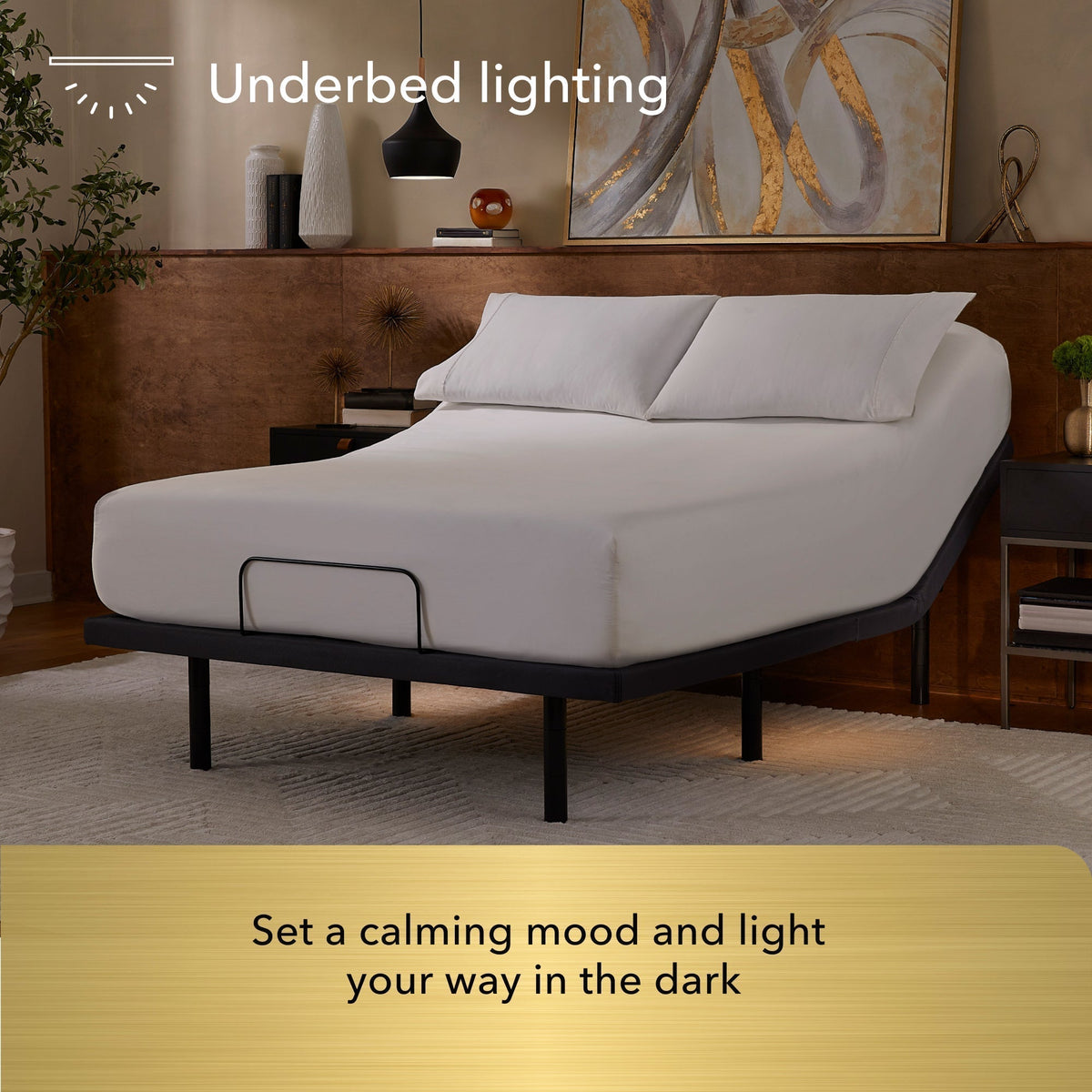 Serta baselogic™ Gold Head and Foot Adjustable Base with Massage & USB