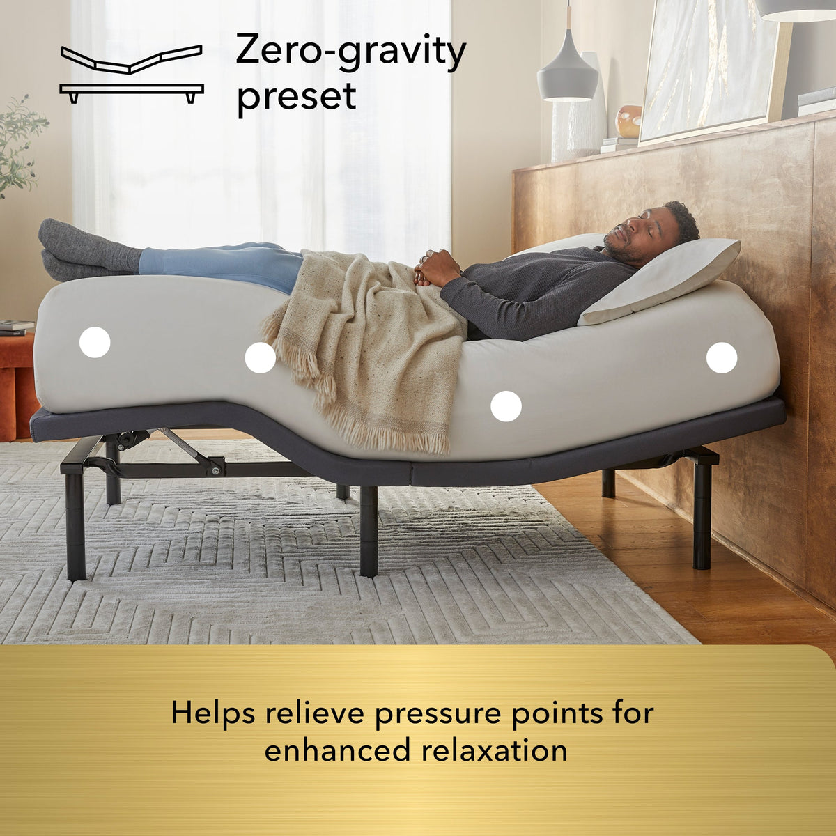 Beautyrest baselogic™ Gold Head and Foot Adjustable Base with Massage