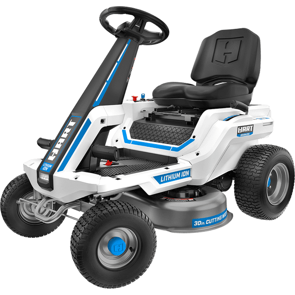 HART 80-Volt 30-Inch Lithium-Ion Electric Riding Lawn Mower Kit with Super Charger (H80RM011)