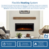 The Sideline 28 Inch Recessed Smart Electric Fireplace 80028 feature graphic 4