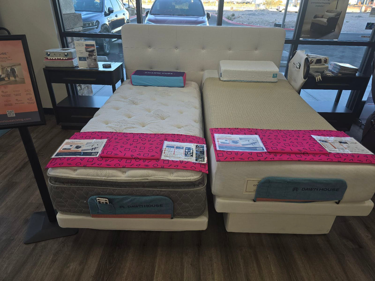 The Dawn House Bed - Adjustable Base Split King Ivory - Floor Model