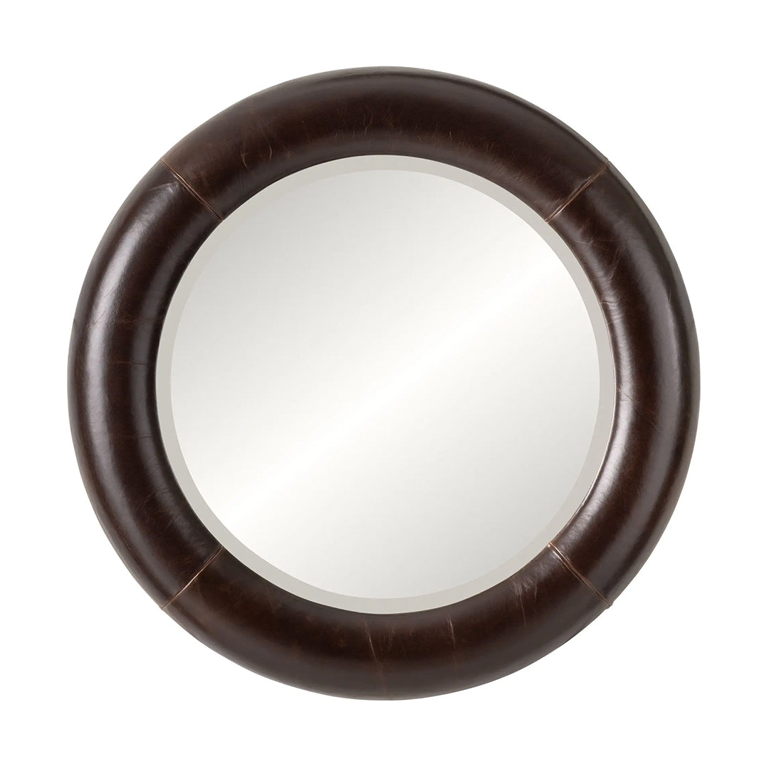 Telluride Round Leather Mirror