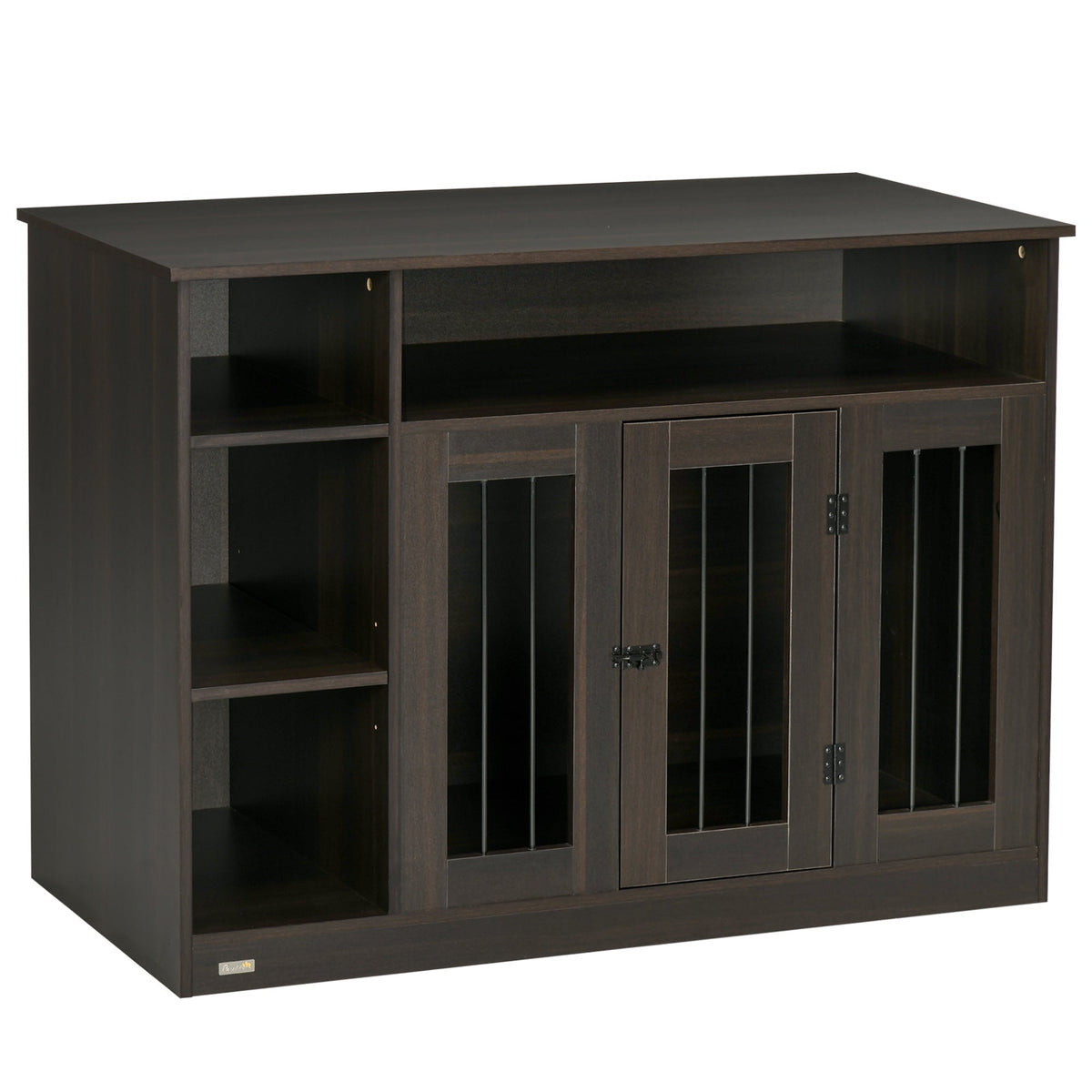 Dog Crate Furniture with Storage Space, Dog Kennel with Lockable Door, Pet Cage for Large Medium Dogs, 47" x 23.5" x 35", Brown