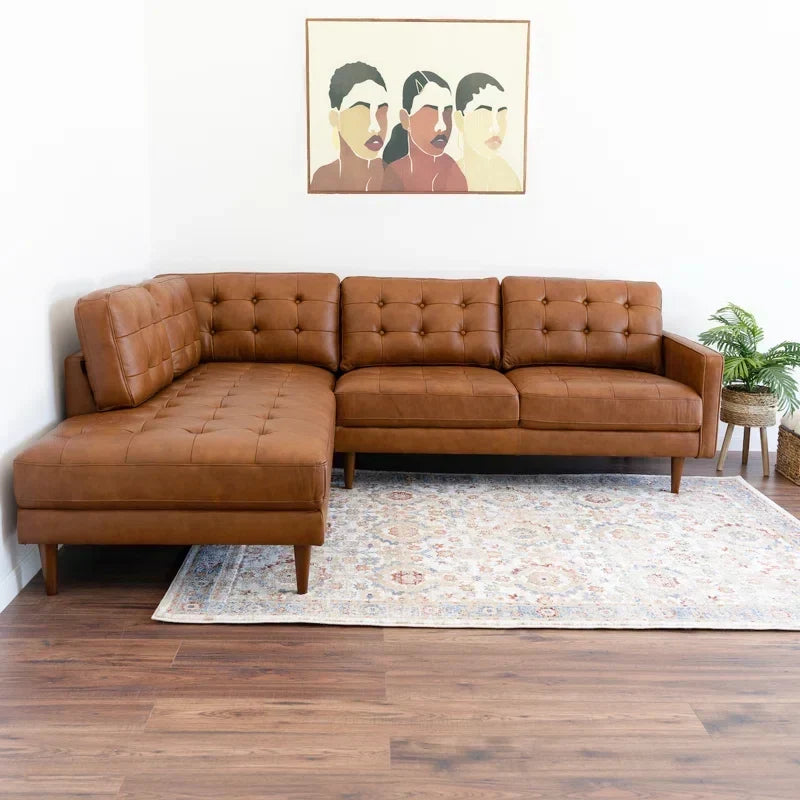 Lucco Top-Grain Leather Sectional