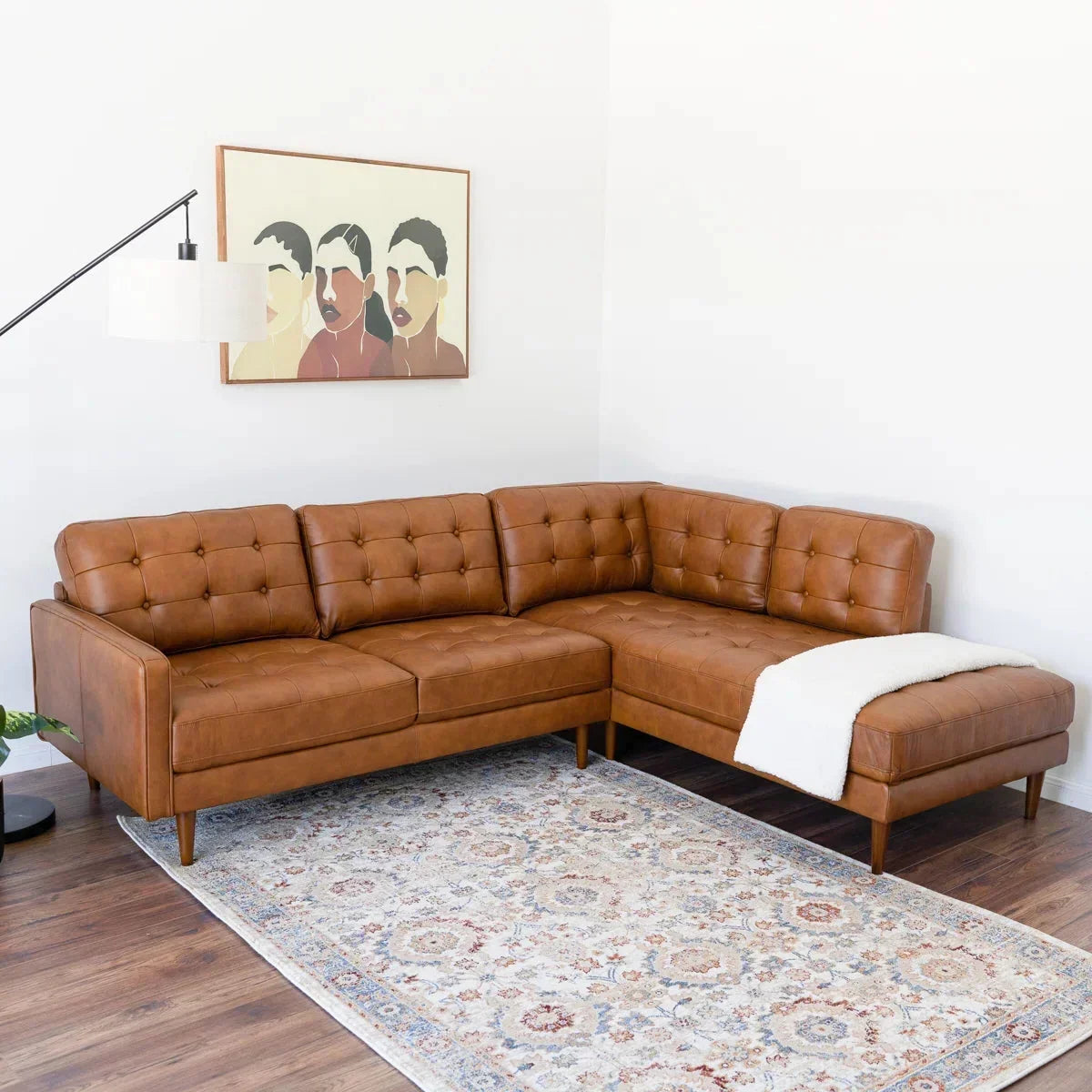 Lucco Top-Grain Leather Sectional