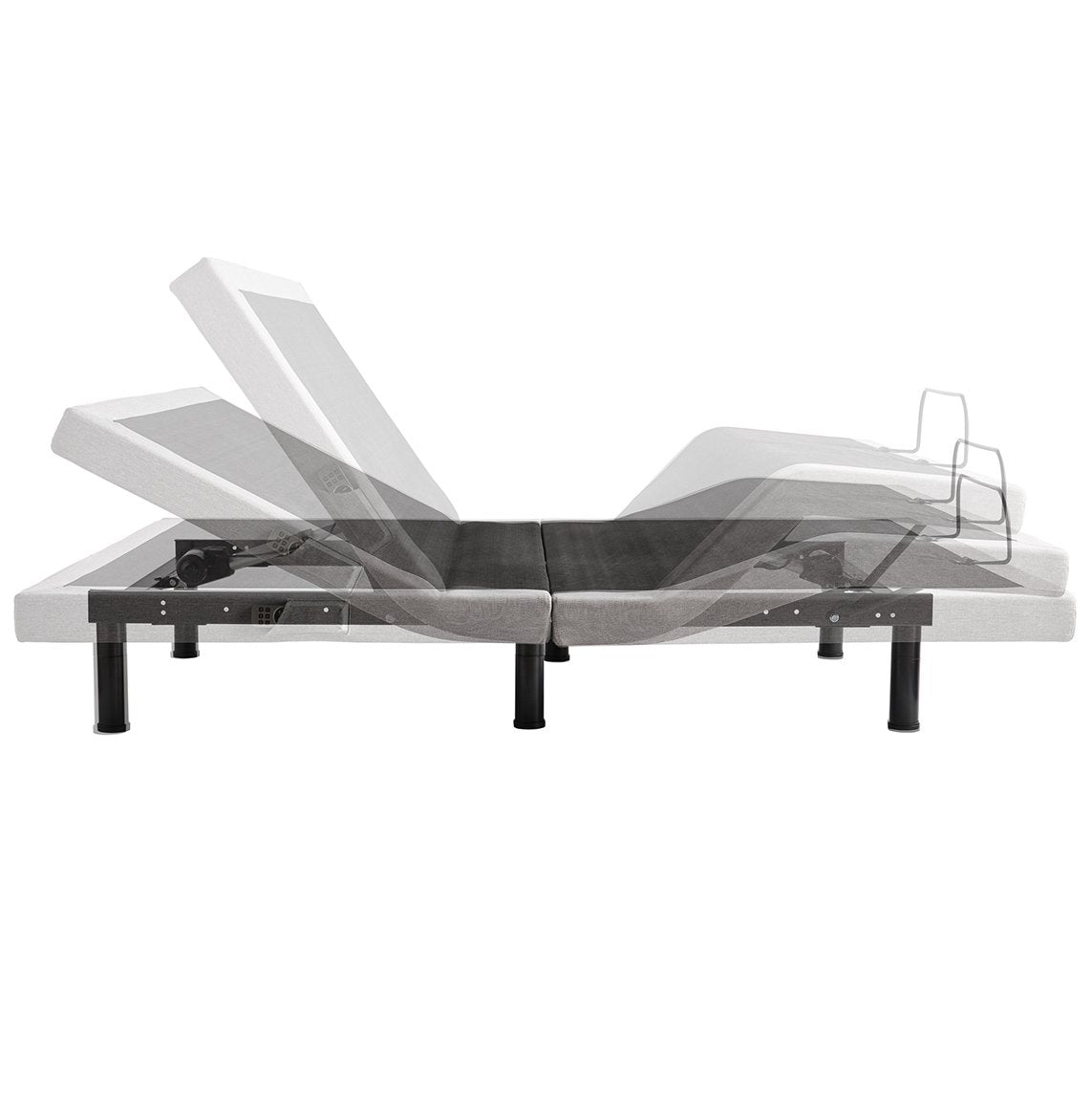 Malouf Structures™ M555 Smart Adjustable Bed Base – 5 Preset Positions including Zero Gravity, Advanced Vibrational Massage, and Bluetooth App Control - Floor Model
