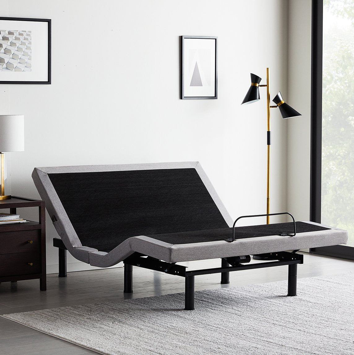 Malouf Structures™ M555 Smart Adjustable Bed Base – 5 Preset Positions including Zero Gravity, Advanced Vibrational Massage, and Bluetooth App Control - Floor Model