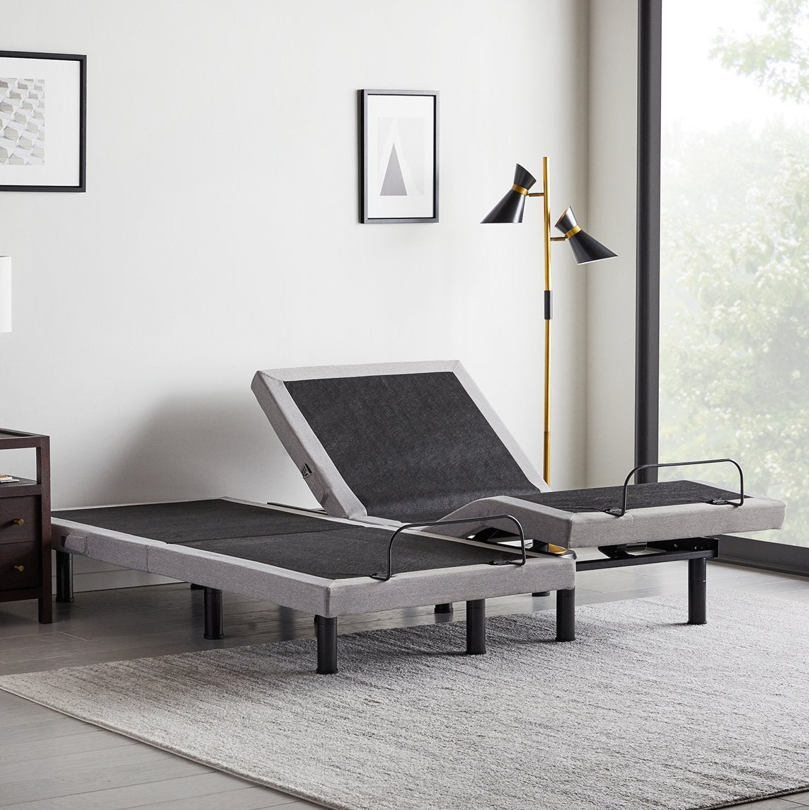 Malouf Structures™ M555 Smart Adjustable Bed Base – 5 Preset Positions including Zero Gravity, Advanced Vibrational Massage, and Bluetooth App Control - Floor Model