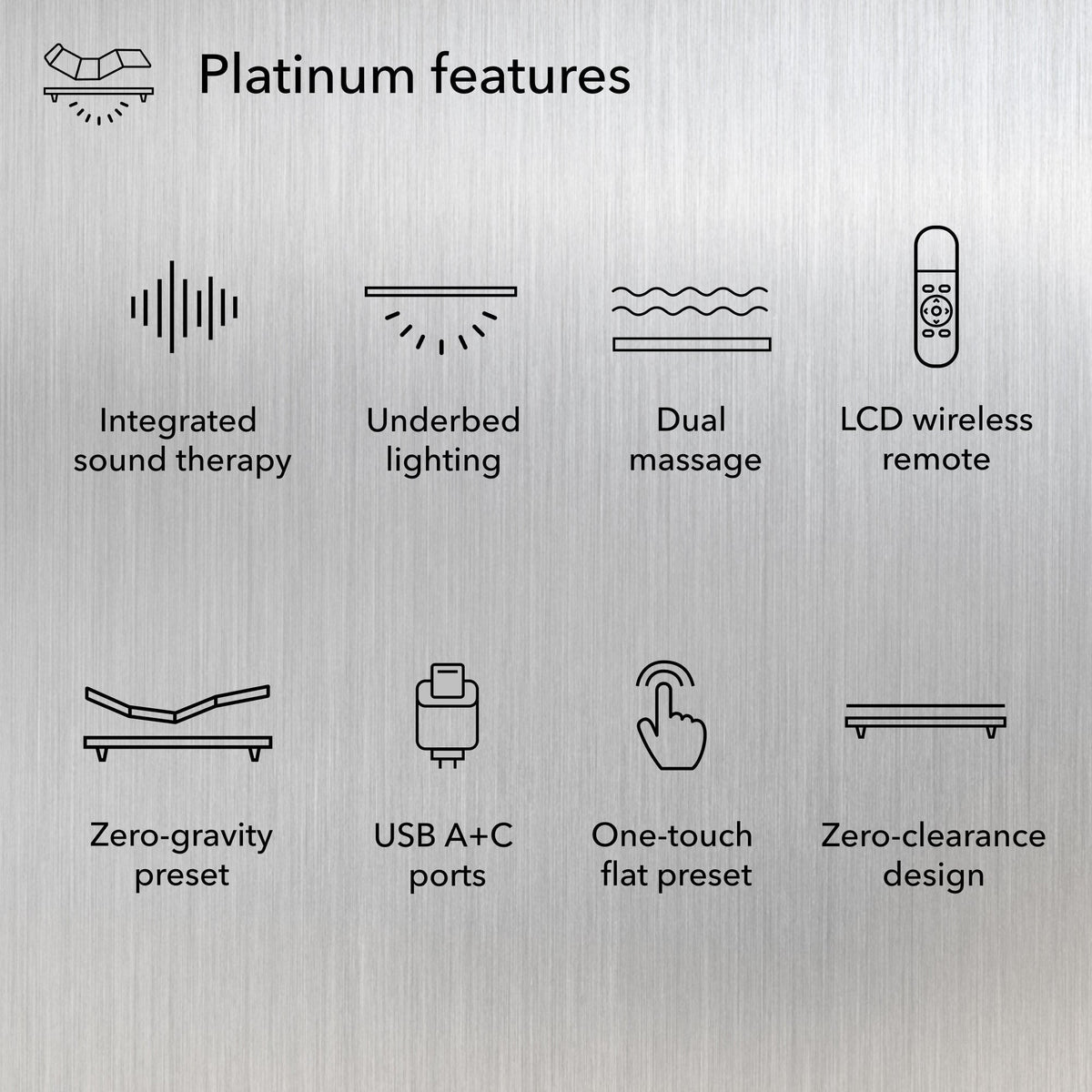 Serta baselogic™ Platinum Head and Foot Adjustable Base with Massage & Sound Therapy