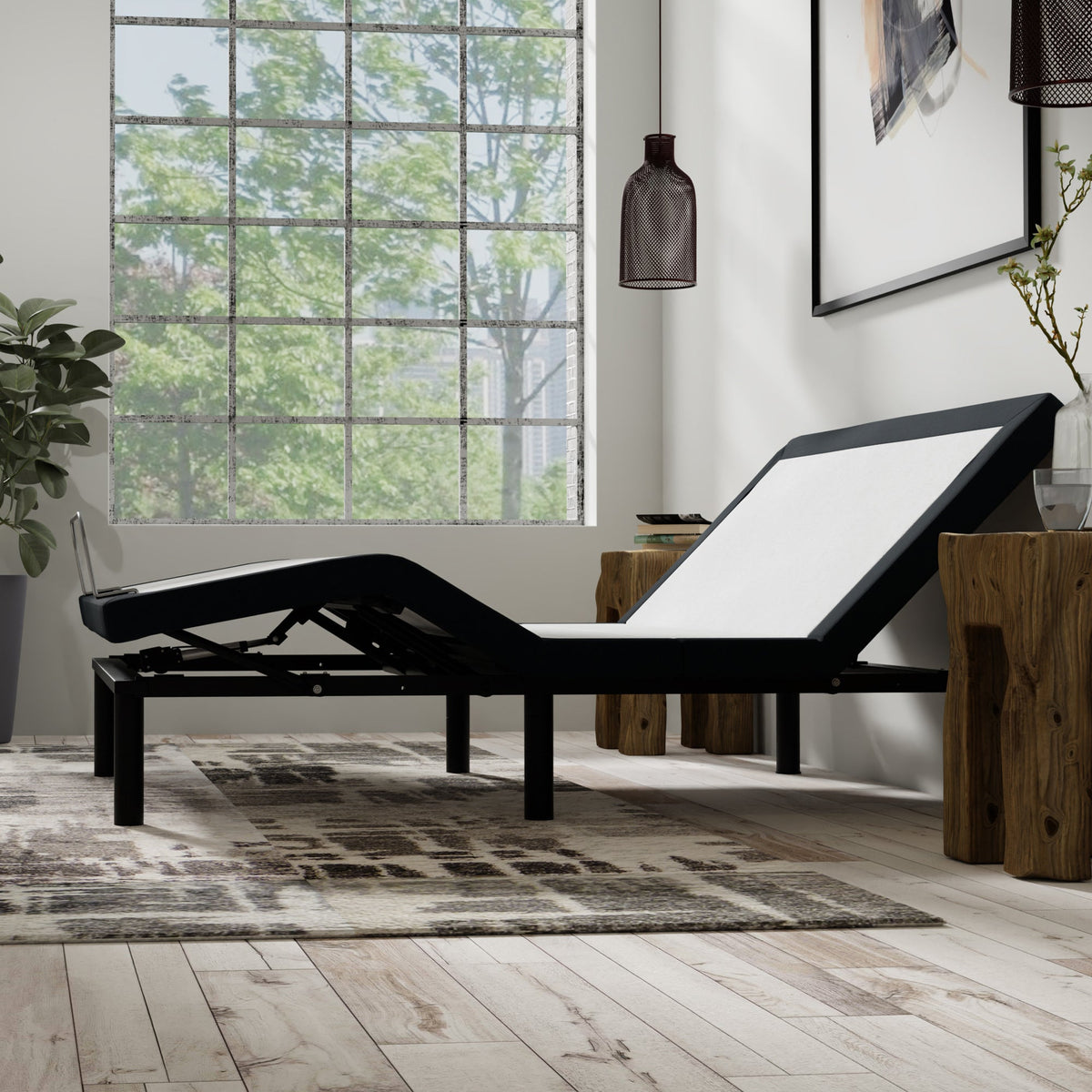 Bedplanet Model P Adjustable Bed with Dual Massage and USB Ports
