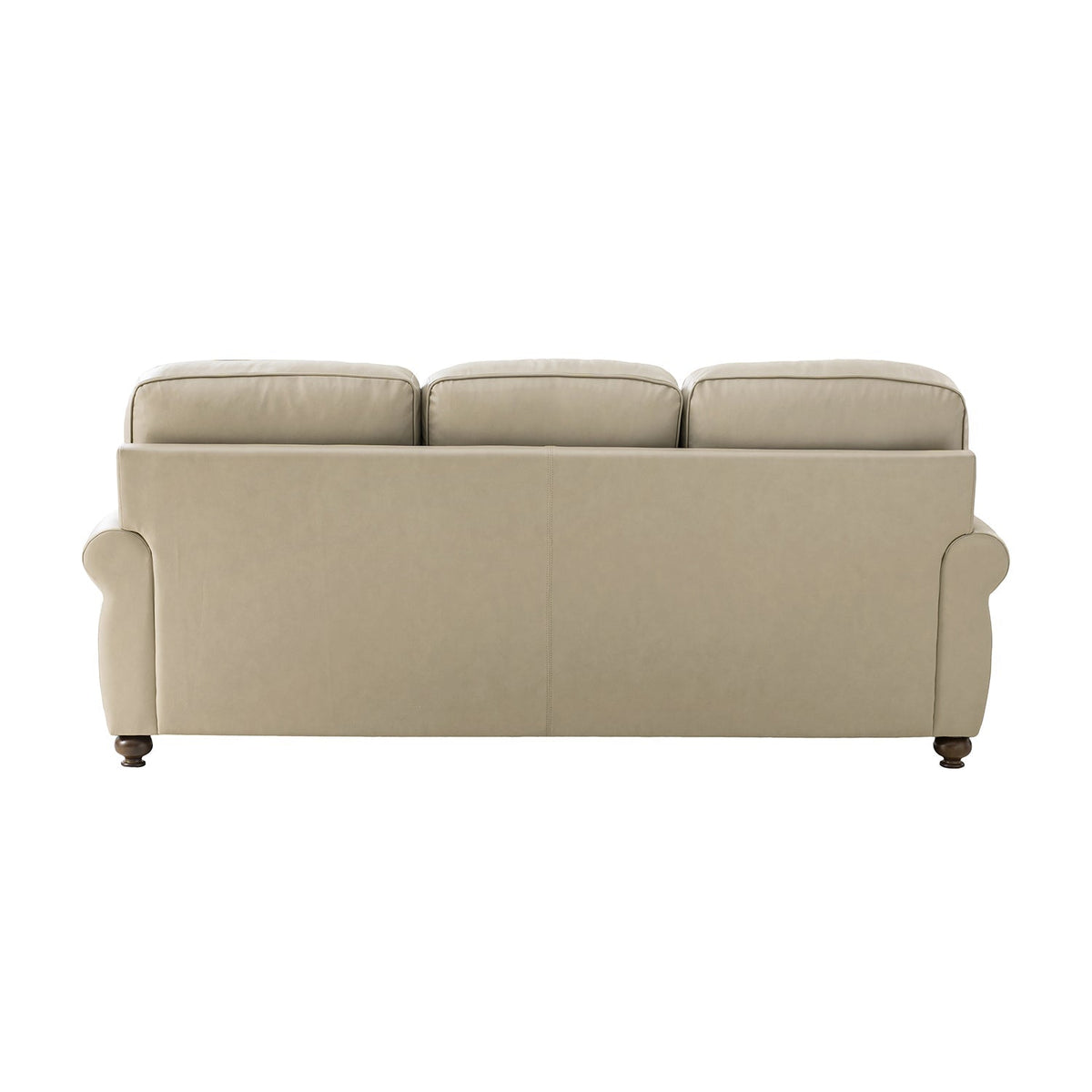 Gerardo Genuine Leather Sofa – Tan Rolled Arm Nailhead Sofa