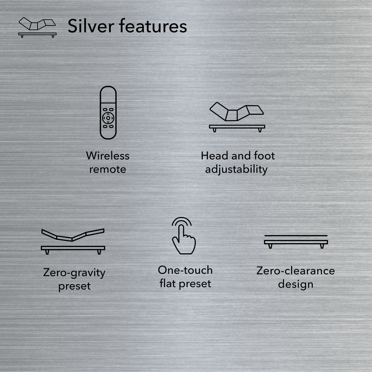 Beautyrest baselogic™ Silver Adjustable Base – Head & Foot Lift