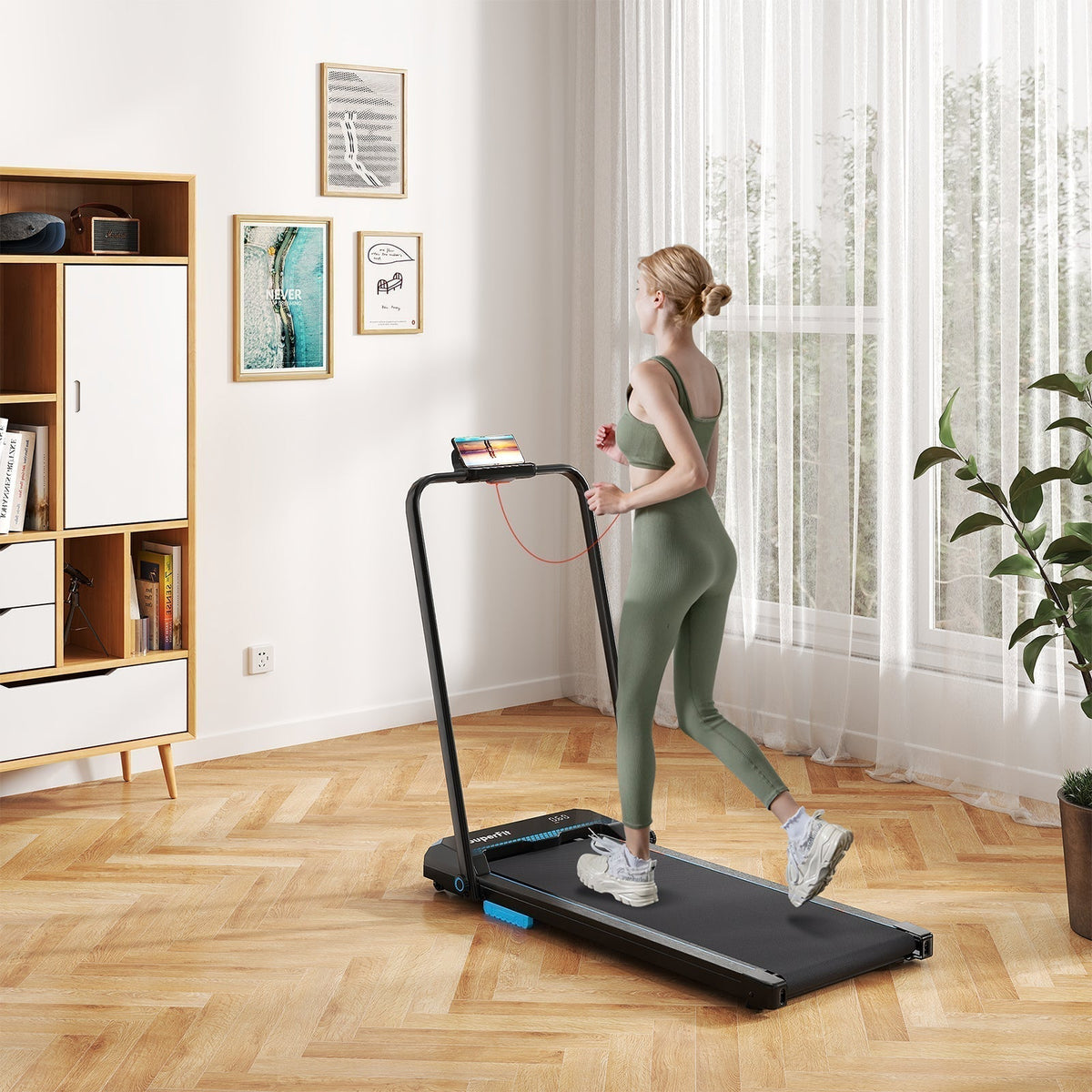 Goplus 3 in 1 Folding Treadmill, 2.5HP 340 LBS Capacity Walking Pad with Handle Bar