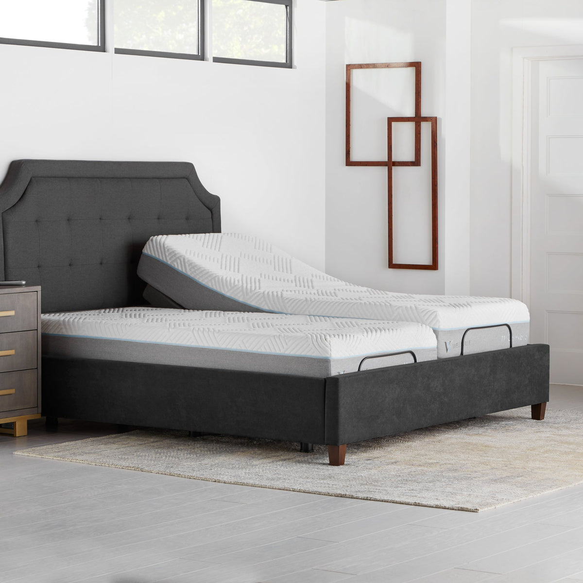Malouf E455 Smart Adjustable Bed Base - Independent Head & Foot Tilt