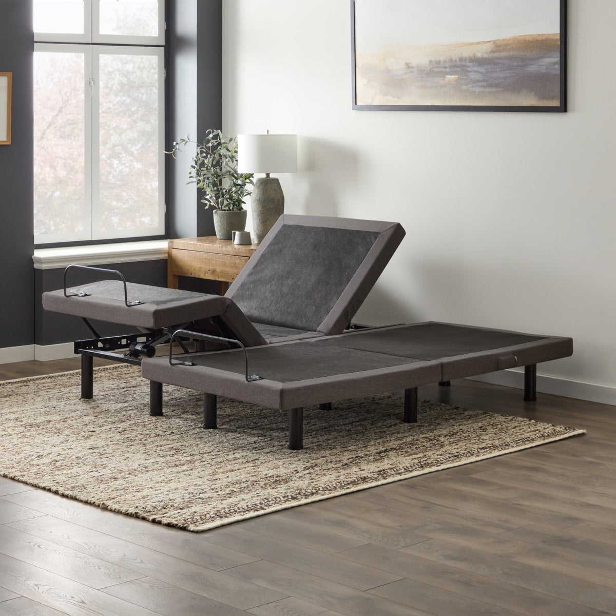 Malouf M455 Smart Adjustable Bed Base - App-Controlled with Massage
