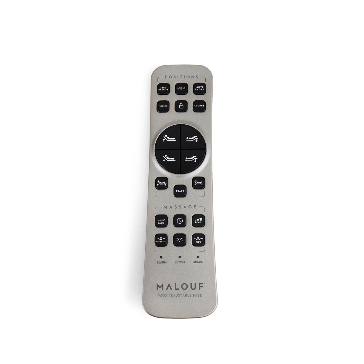 Malouf M555 Smart Adjustable Bed Base - App-Controlled with Dual Massage