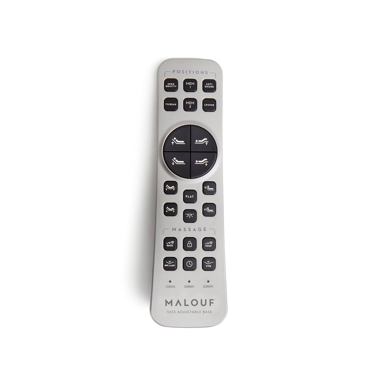 Malouf S655 Smart Adjustable Bed Base - Precision Head Tilt & Dual Massage