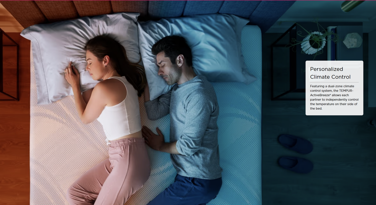 TEMPUR-ActiveBreeze® Smart Bed - Dual-Zone Climate Control Sleep System