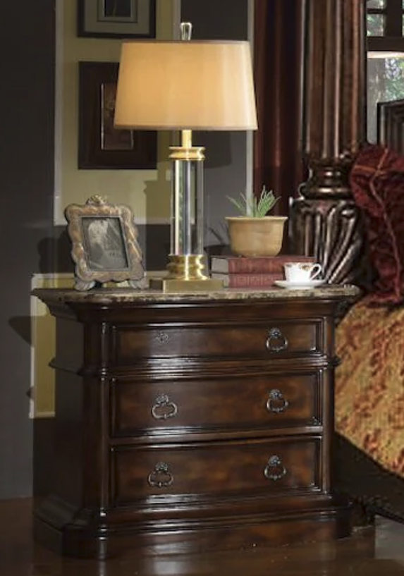 McFerran Home Furnishings B6005 Canopy Bedroom Set – Traditional Carved Solid Wood in Rich Brown Finish