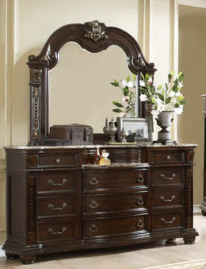 McFerran Home Furnishing B9500 Amber Dark Cherry Tufted Bedroom Set
