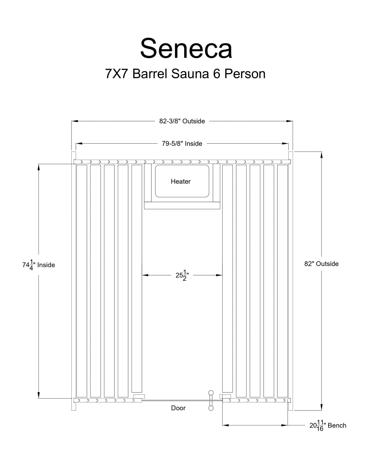 Seneca 6 Person Barrel Sauna