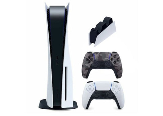 Sony PlayStation 5 PS5 Disc Console Bundle – Extra DualSense Controller + Charging Station, US Plug (1000032115)