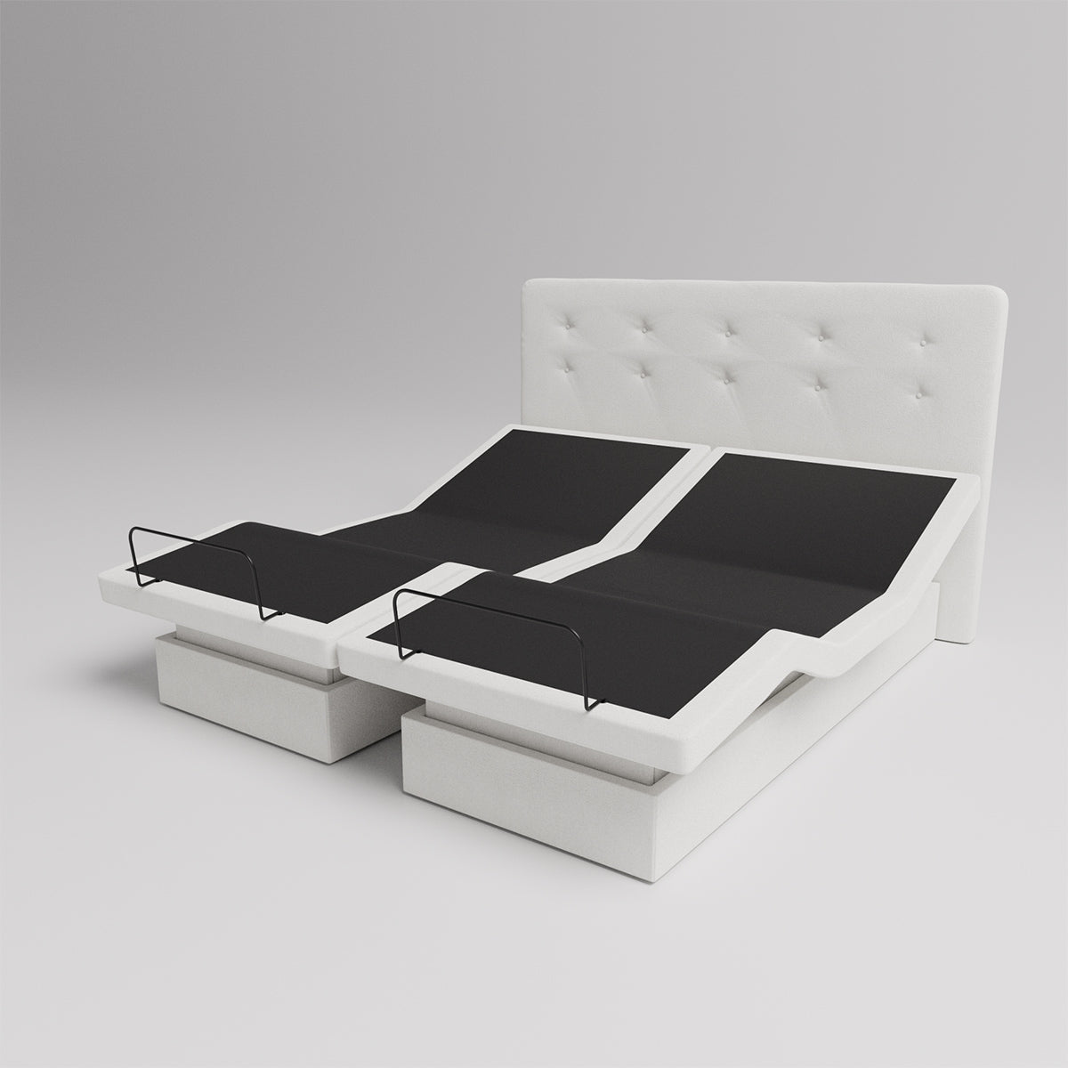 The Dawn House Bed - Adjustable Base Split King Ivory - Floor Model