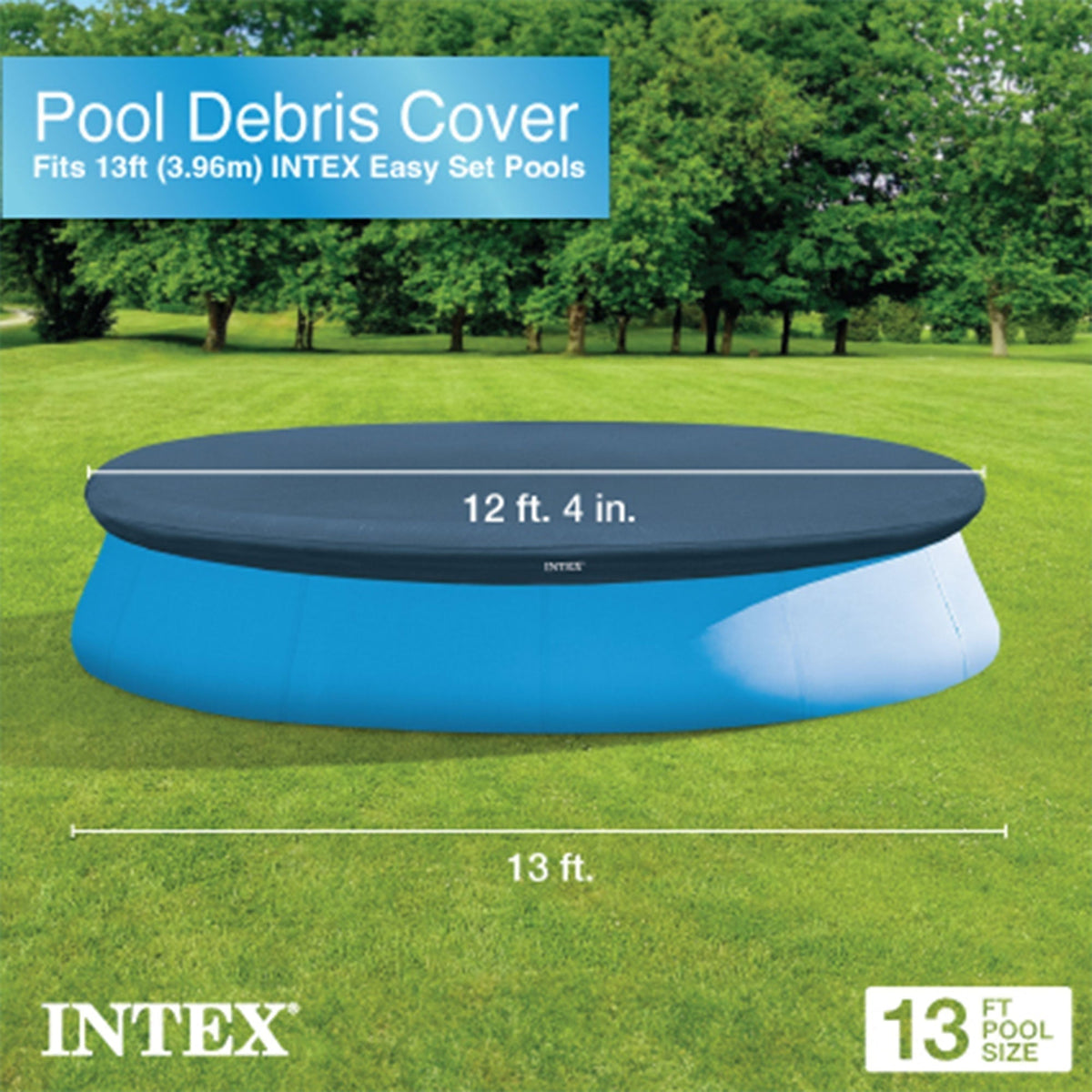Intex 12' x 30" Metal Frame Round Swimming Pool w/ Filter Pump & 13' Pool Cover image 5