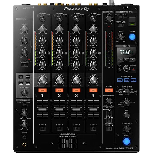 Pioneer DJ DJM-750MK2 4-Channels DJ Mixer With Effects and rekordboxs