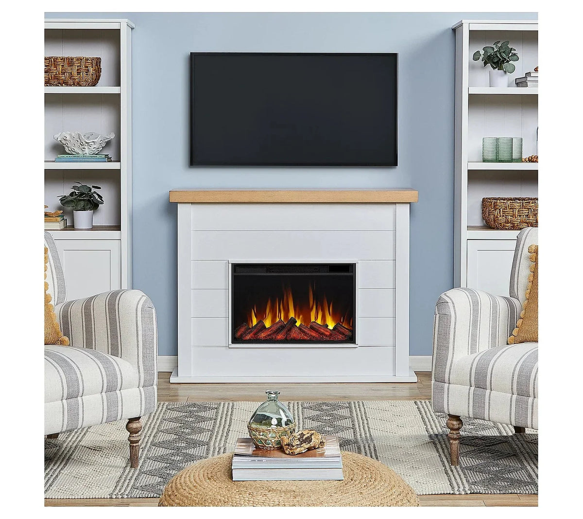 Real Flame Marshall 49″ Slim Electric Fireplaces.