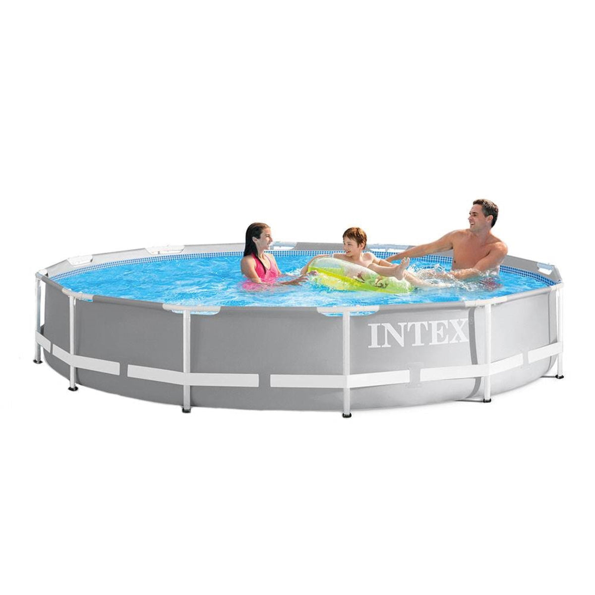 Intex 12ft x 30in Prism Frame Above Ground Round Swimming Pool & Robot Vacuum image 2