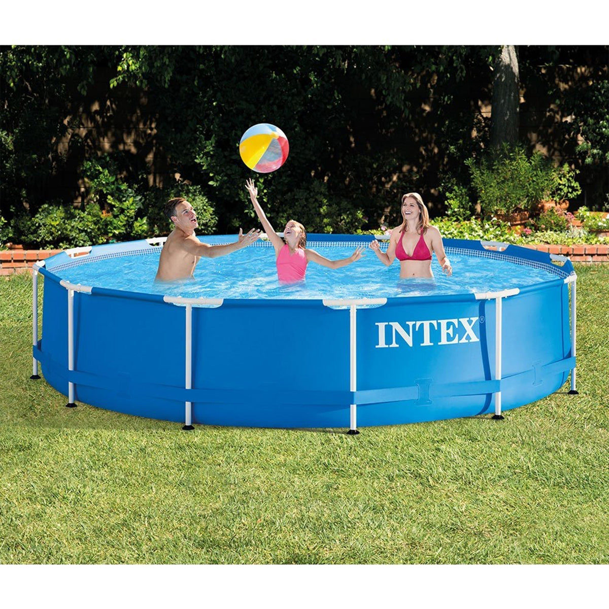 Intex 12 Foot x 30 In. Above Ground Pool & Intex 12 Foot Round Pool Cover image 7