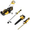 Dewalt 20V MAX 21.5 in Walk Behind Lawn Mower Kit, Hedge Trimmer Kit, String Trimmer &amp; Leaf Blower