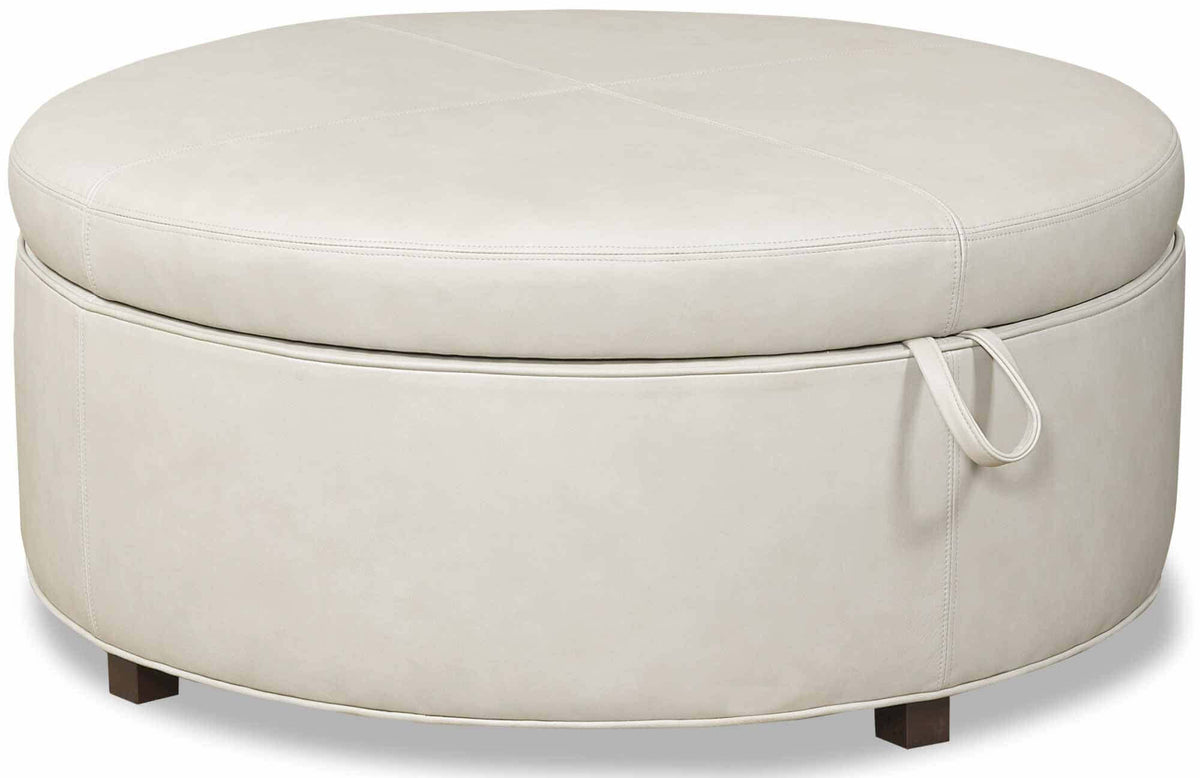 Lulu Leather Storage Ottoman