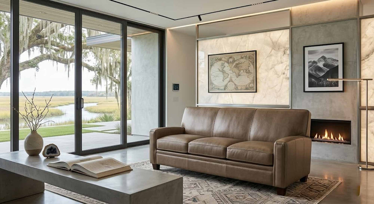 Vanderpump Leather Sofa