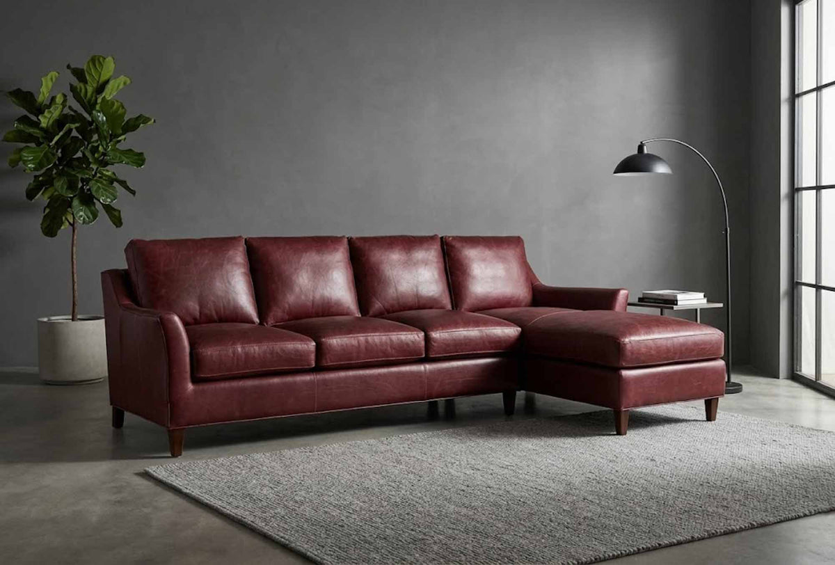 Marleigh Leather Sofa With Chaise