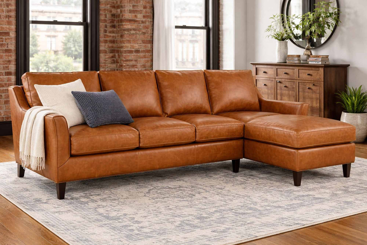 Marleigh Leather Sofa With Chaise