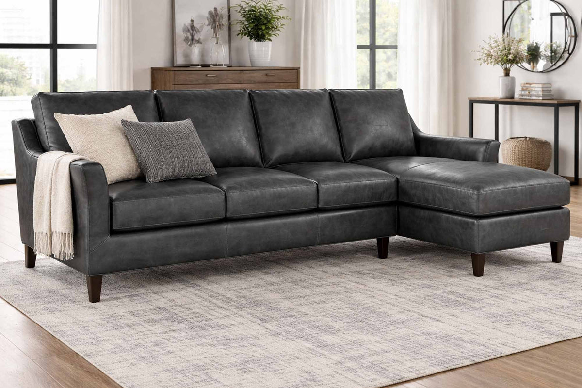 Marleigh Leather Sofa With Chaise