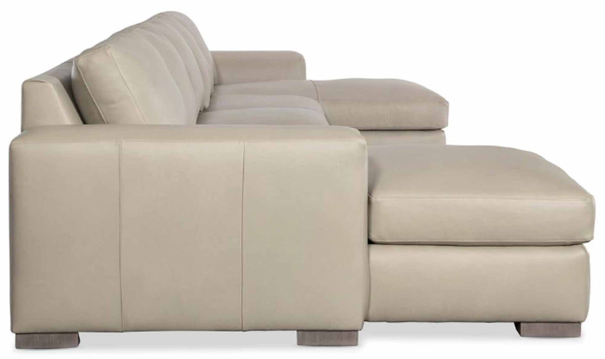 Donovan Leather Sofa With Chaise