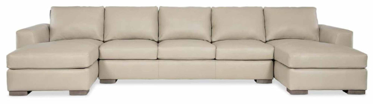 Donovan Leather Sofa With Chaise