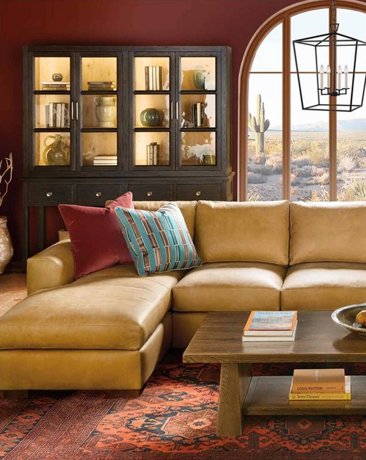 Donovan Leather Sofa With Chaise