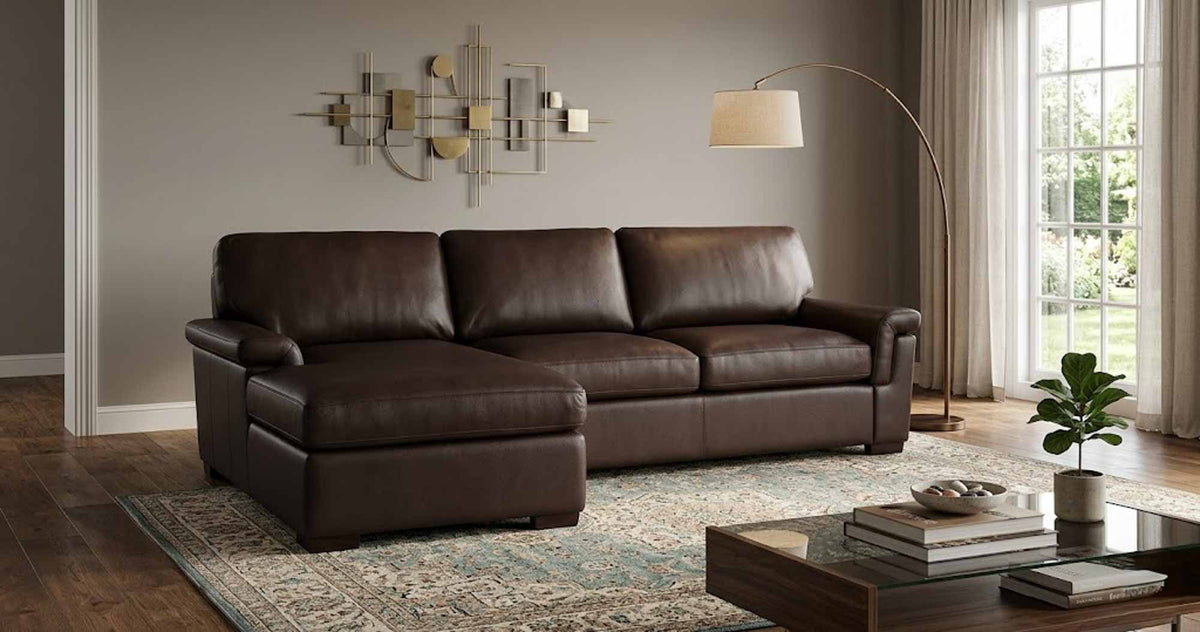 Lusso Leather Sofa With Chaise